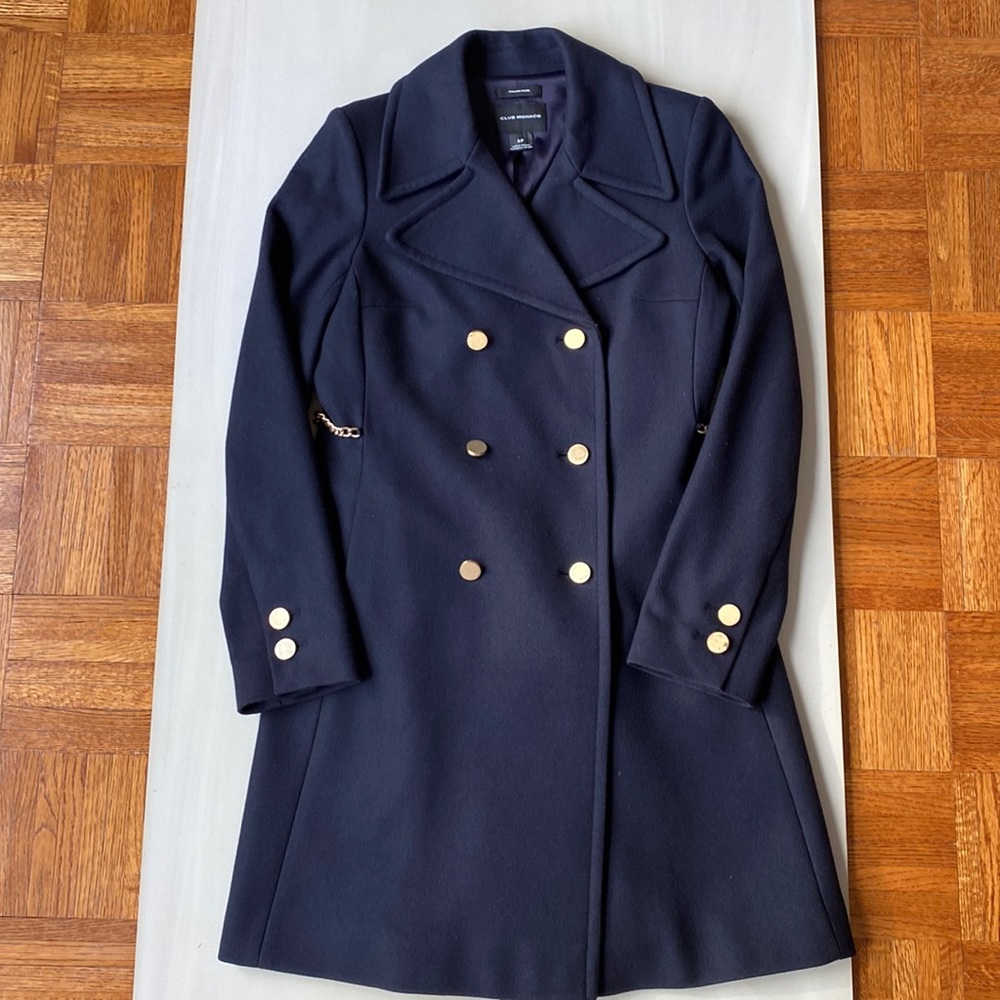 Club Monaco Navy Wool Coat